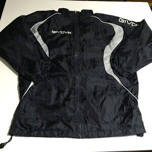 Givova Mens XS Windbreaker Jacket with hidden hood Navy or Black
